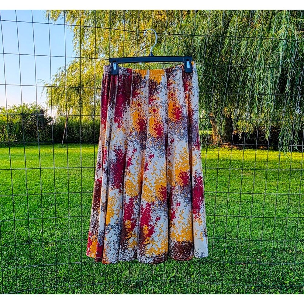 Chances R Petite Abstract Paint Splatter Skirt S